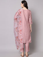 Thumbnail for Kalini Ethnic Motifs Embroidered Zari Sequined Kurta with Trousers & Dupatta - Distacart