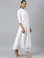 Thumbnail for Khushal K Women White Regular Gotta Patti Kurta with Palazzos & With Dupatta - Distacart