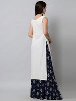 Thumbnail for Kalini Women White Ethnic Motifs Kurta with Skirt - Distacart