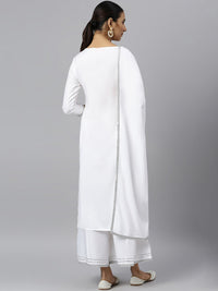 Thumbnail for Khushal K Women White Yoke Design Kurta with Trousers & With Dupatta - Distacart