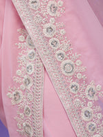 Thumbnail for Koskii Embroidered Sequinned Poly Georgette Saree - Distacart