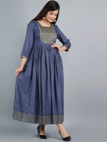 Thumbnail for Kalini Women Grey Embroidered Anarkali Kurta - Distacart