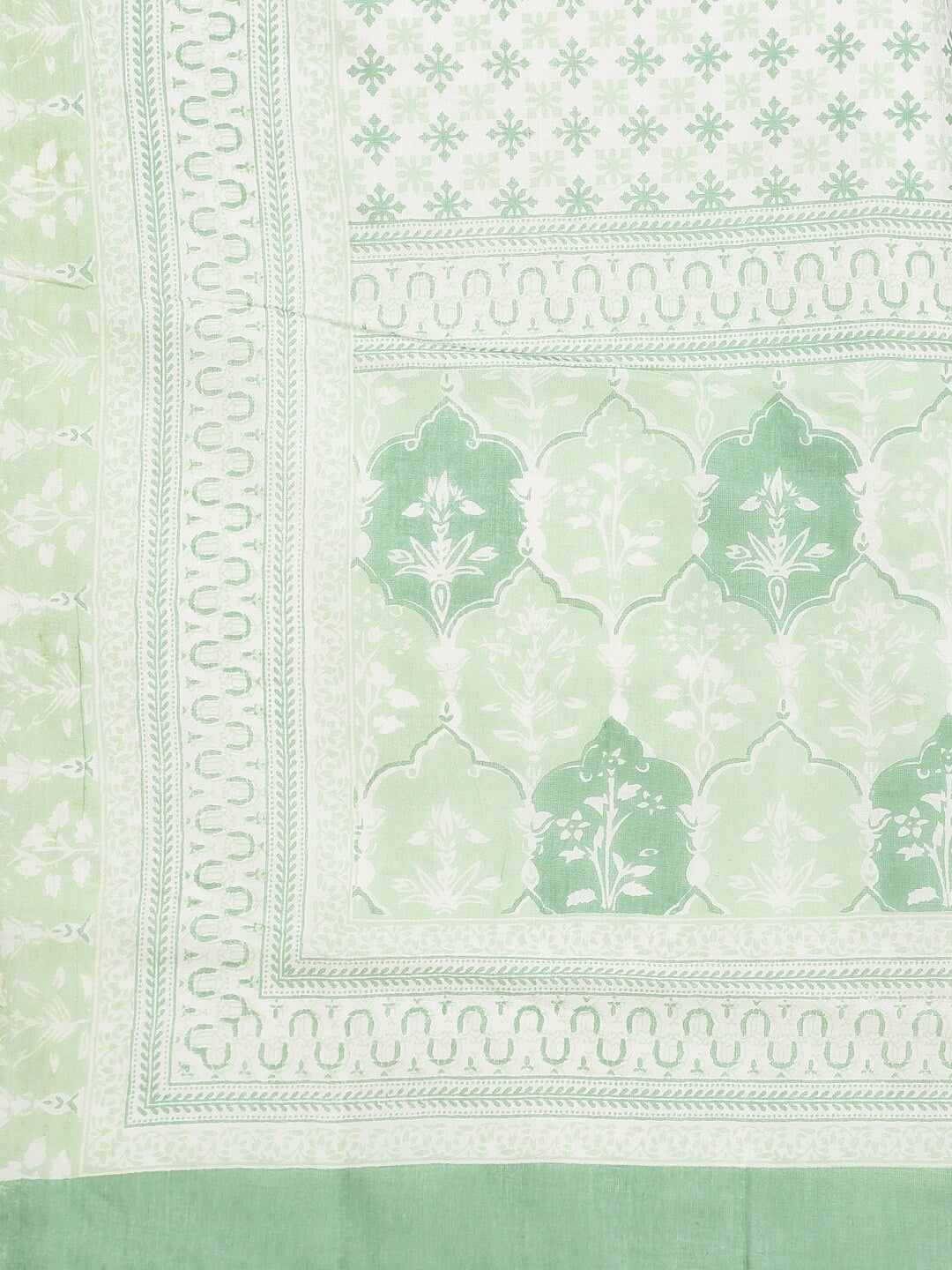 Kalini Women Green Ethnic Motifs Printed Mirror Work Pure Cotton Kurta with Trousers & With Dupatta - Distacart