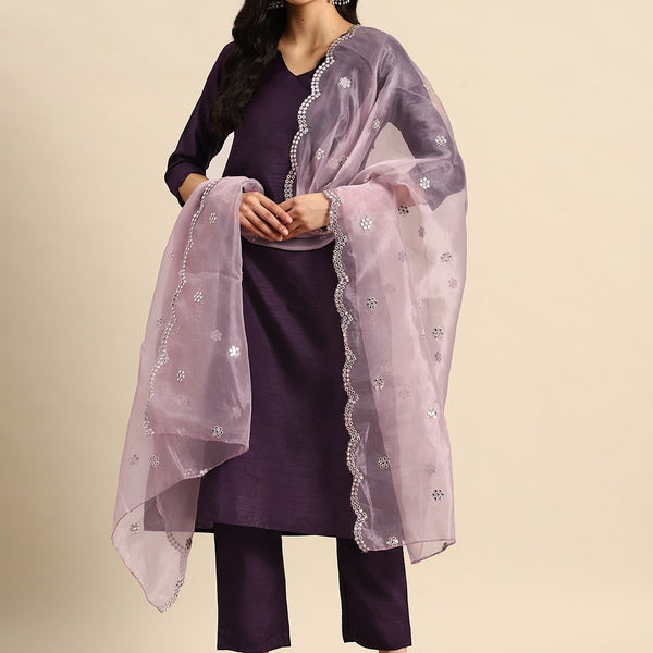 Sangria Regular Kurta with Trousers & Dupatta - Distacart