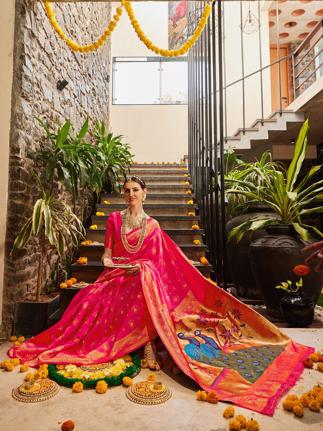 Kalini Woven Design Zari Paithani Saree - Distacart