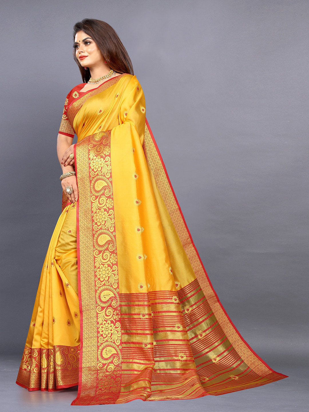 Kalini Ethnic Motifs Zari Jute Silk Banarasi Saree - Distacart