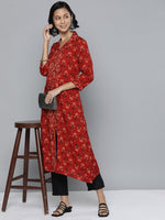 Thumbnail for HERE&NOW Ethnic Motifs Printed A-Line Kurta - Distacart