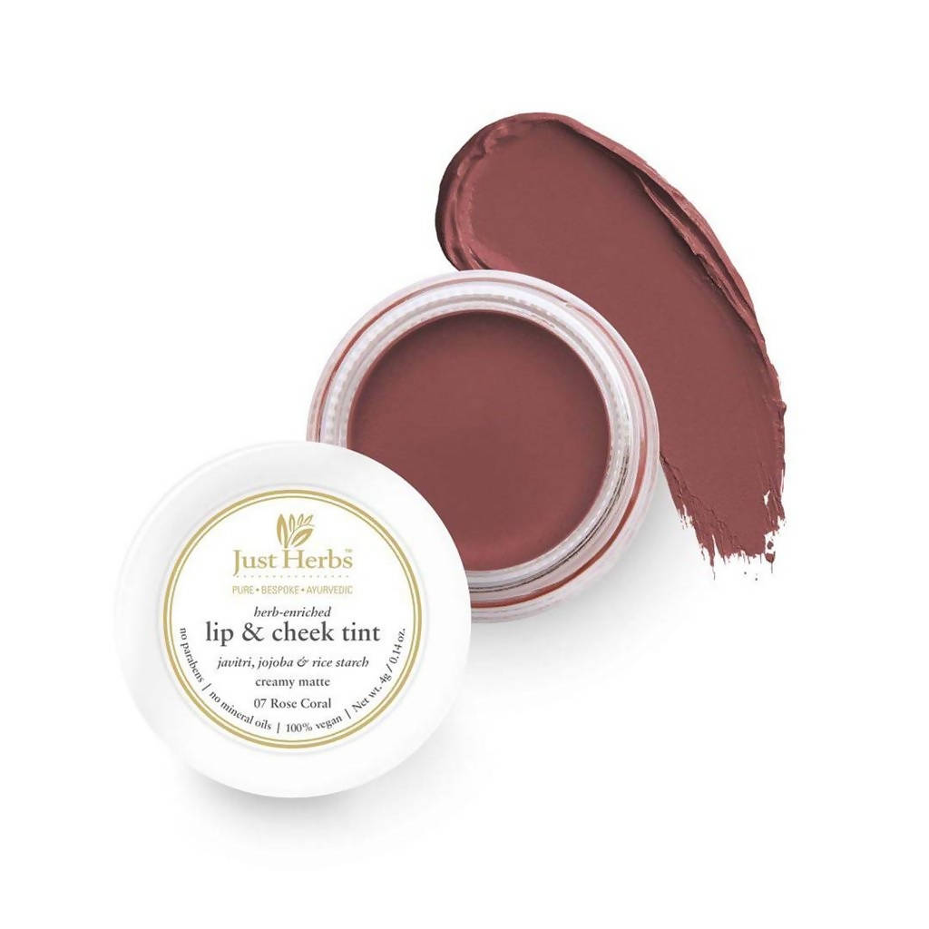 Just Herbs Herb Enriched Lip & Cheek Tint (Rose_Coral_07) (4 Ml) - Distacart