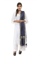 Thumbnail for Mominos Fashion Moeza Slub Cotton Navy Blue Dupatta