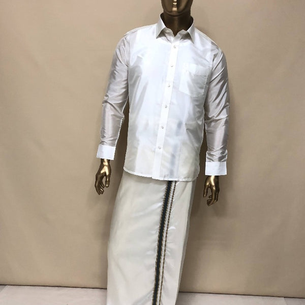 Rajavivaha Art Silk Cream Color Shirt