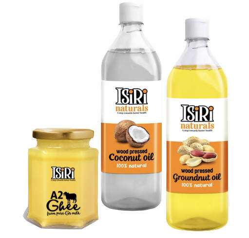 Isiri A2 Ghee + Coconut Oil + Groundnut Oil Combo - Distacart