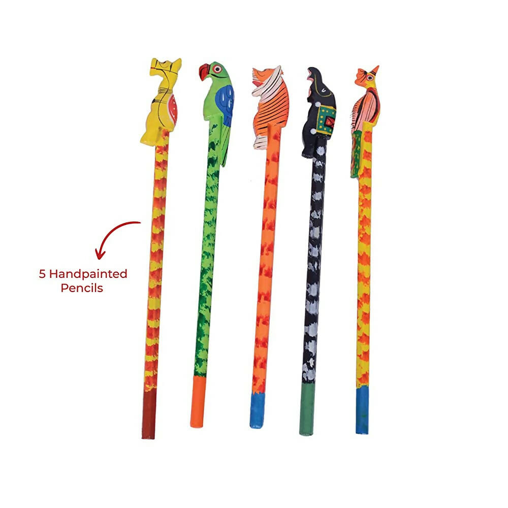 Desi Toys Handpainted pencils set of 5/Rangeen Kalam PO5 - Distacart