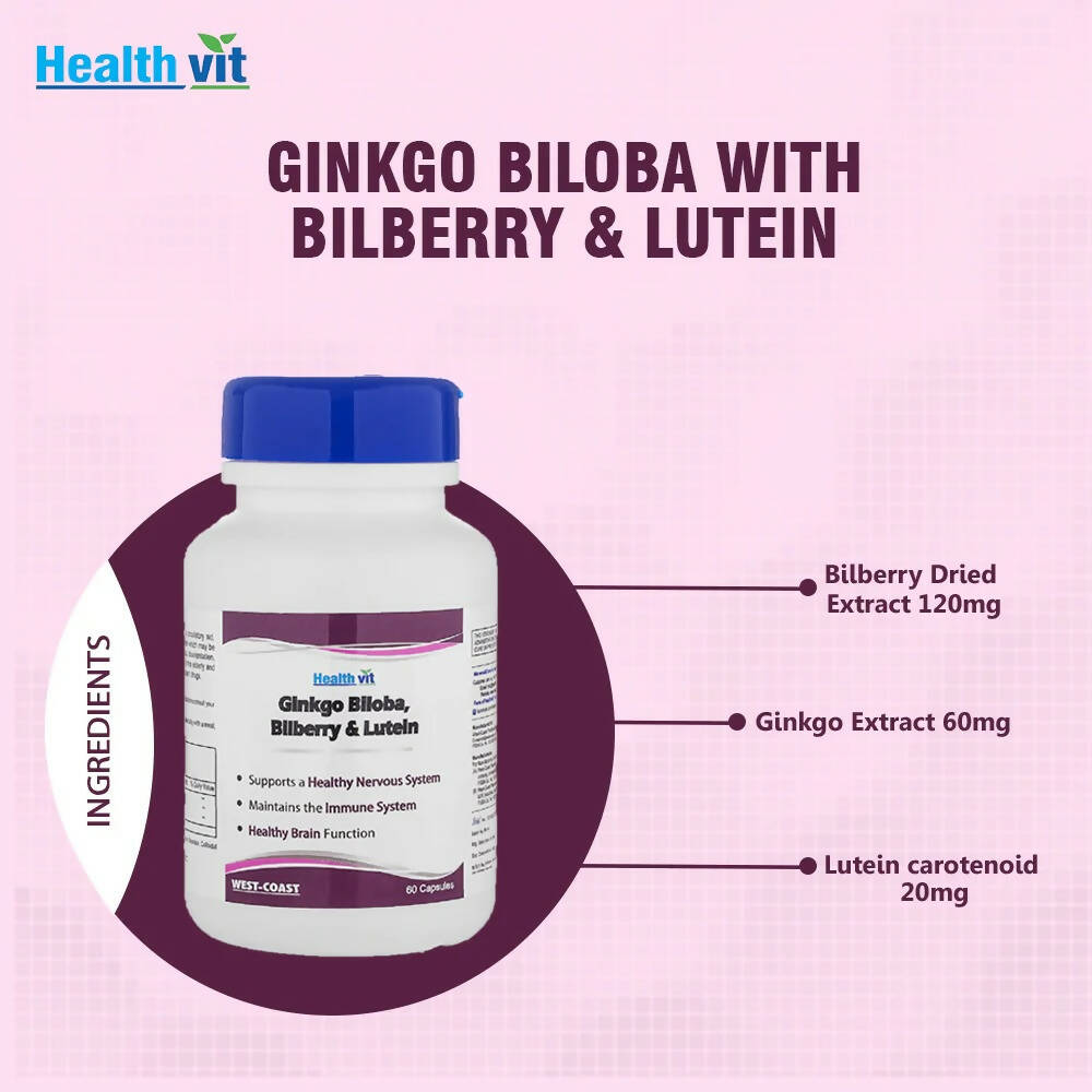 Healthvit Ginkgo Biloba Billberry And Lutein Capsules - Distacart