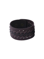 Thumbnail for NVR Men's Brown Leather Bracelet - Distacart