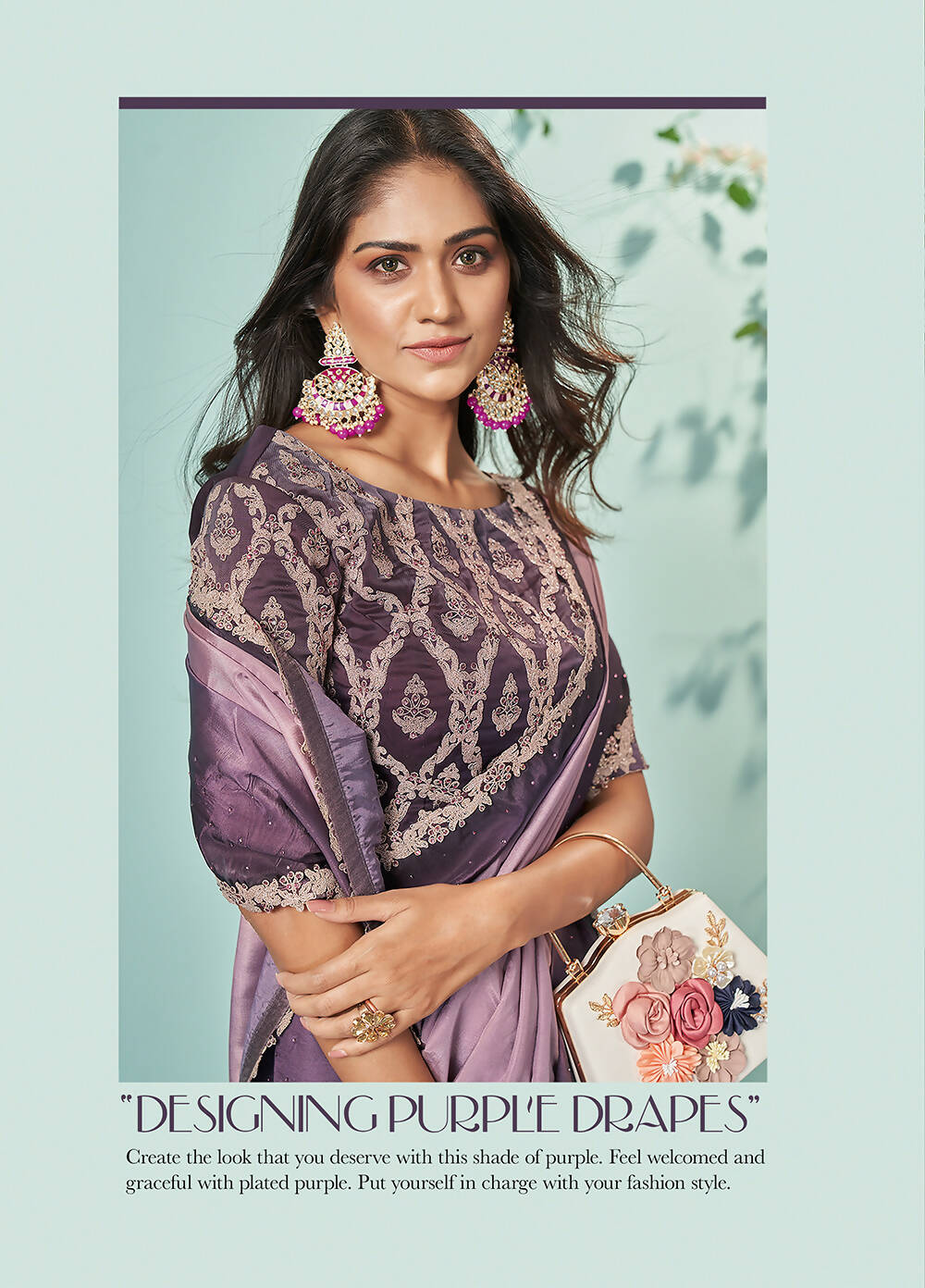 Purple Crepe Silk Solid Saree With Unstitched Blouse Piece - Norita Ikshita - Distacart