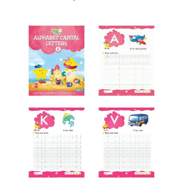 Rising Star Alphabet Capital & Small Letter Writing Practice Books Set for Kids| Set of 3| Ages 3-6 Years - Distacart