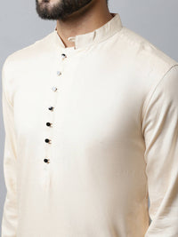 Thumbnail for Even Apparels Cream Color Pure Cotton Men's Kurta With Side Placket (SLD1176) - Distacart