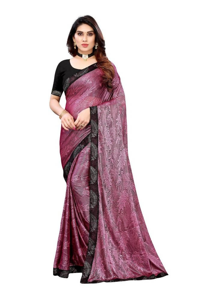 Vamika Pink Malai Silk Embroidery Saree