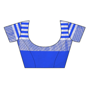 Vamika Blue Cotton Silk Weaving Saree (Twitter Royal Blue) - Distacart