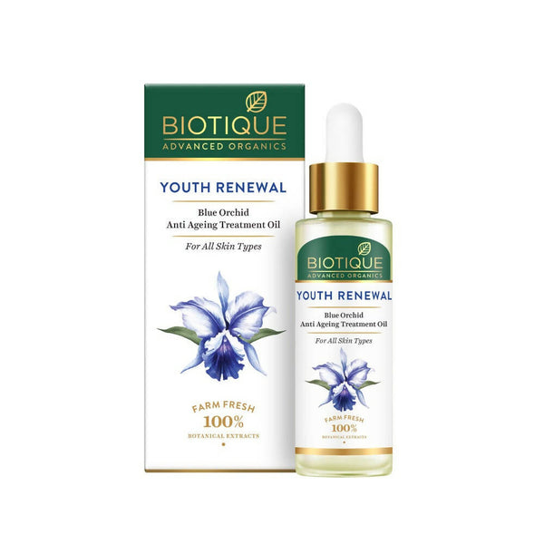 Biotique Advanced Organics Youth Renewal Blue Orchid Anti Ageing Treatment Oil - Distacart