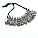 Thumbnail for Mominos Fashion Johar Kamal Oxidised Silver-Plated Brass Finish Temple Jewellery with Earrings For Women - Distacart