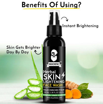 Muuchstac Herbal Skin Lightening Haldi Face Wash For Men - Distacart