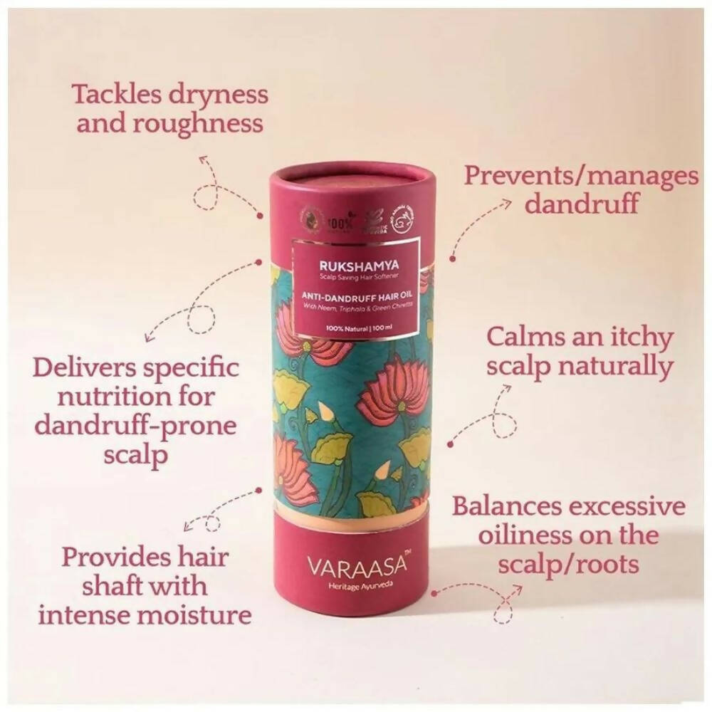 Varaasa Anti Dandruff Oil - Scalp Saving Hair Softener - Distacart