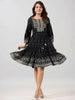 Juniper Women Black Rayon Printed Short Tiered Dress - Distacart