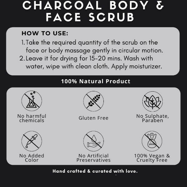 Organicos Charcoal Face & Body Scrub - Distacart