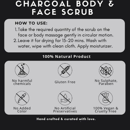 Organicos Charcoal Face & Body Scrub - Distacart