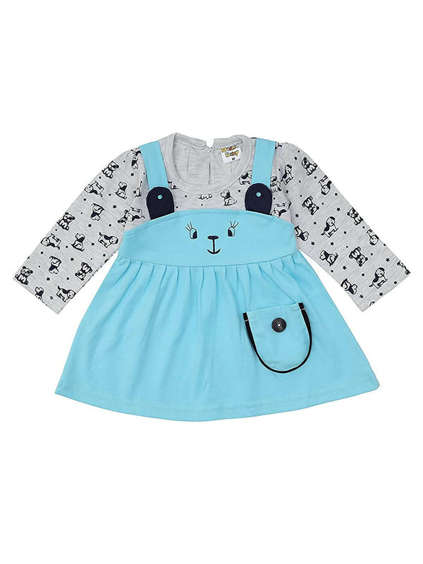 NammaBaby Baby Girl's A-Line Mini Frock Dress - Blue Grey - Distacart