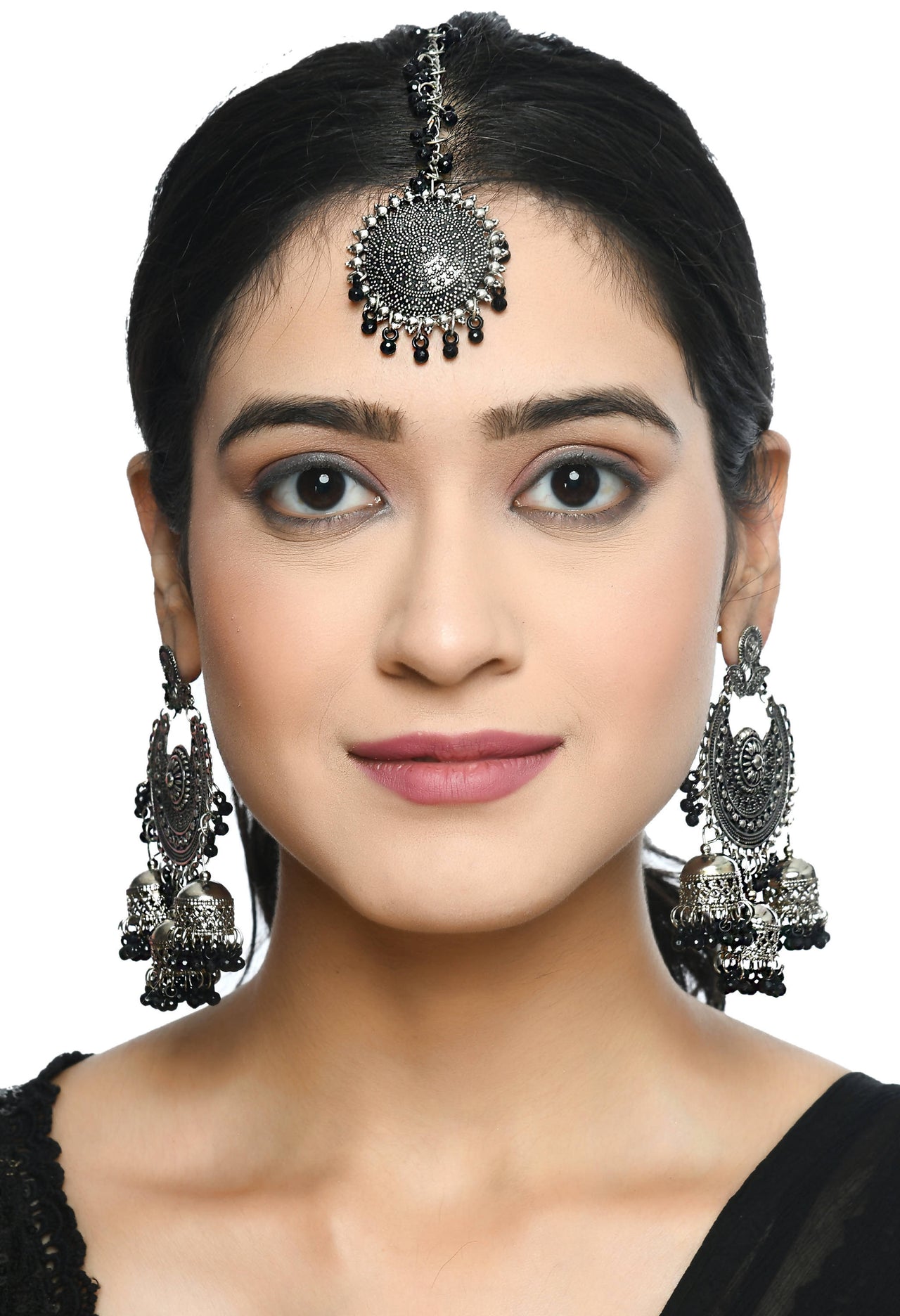 Mominos Fashion Johar Kamal Jhumkas With Maang Tikka Earrings - Distacart