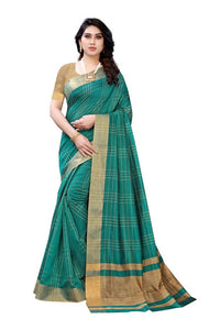 Thumbnail for Vamika Green Cotton Silk Weaving Saree (Anaya Green)