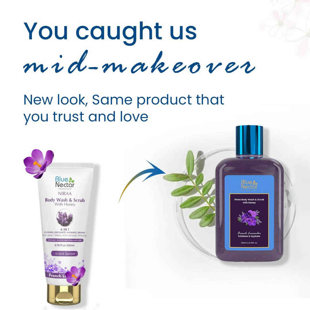 Blue Nectar Niraa Body Wash & Scrub with Honey - French Lavender - Distacart