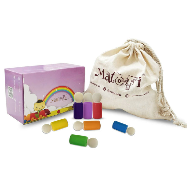 Matoyi Wooden Rainbow Peg 7 Dolls Set - Distacart