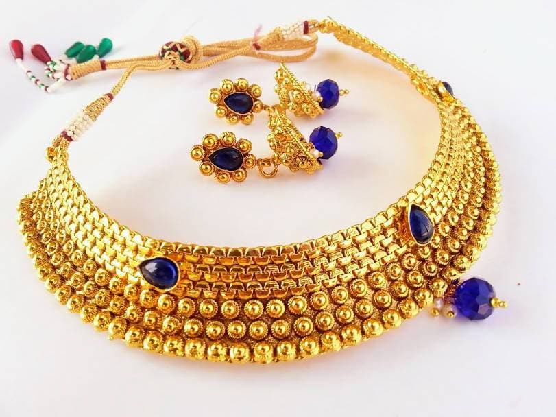 Blue Kemp Antique Necklace Set