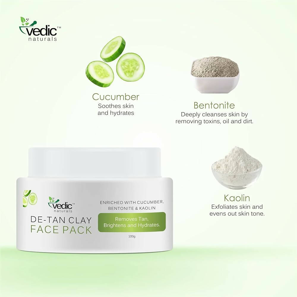 Vedic Naturals De Tan Clay Face Wash - Distacart