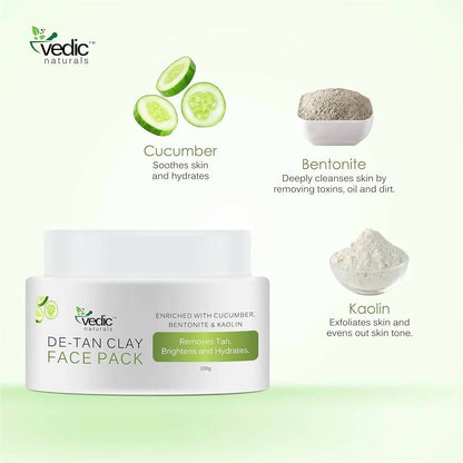 Vedic Naturals De Tan Clay Face Wash - Distacart