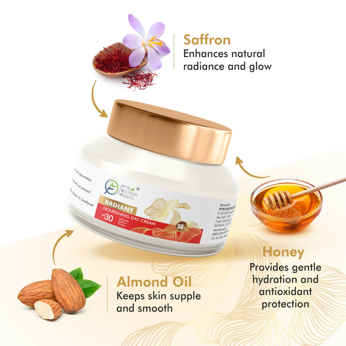 Fytika Radiant Nourishing Day Cream with Saffron, Almonds and Honey with SPF30 - Distacart