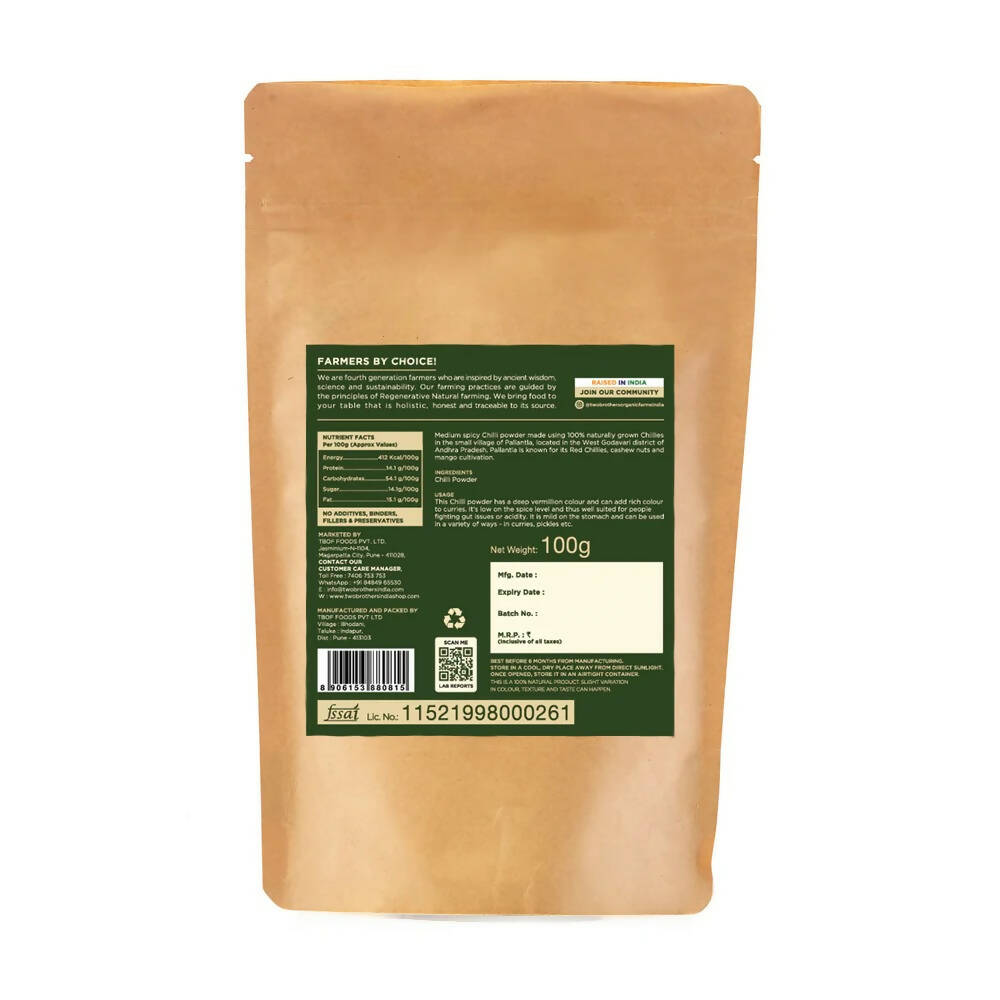 Two Brothers Organic Farms Pallantla Chilli Powder - Distacart