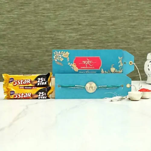 Cute Mickey Metal Rakhi & Five Star Chocolates - Distacart