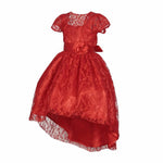 Thumbnail for Asmaani Baby Girl's Red Colour Satin A-Line Maxi Full Length Dress (AS-DRESS_22157) - Distacart