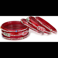 Thumbnail for Afast Bridal Wedding & Party Fashionable Colorful Glass Bangle/Kada Set, Pack Of 12 - Red, Blue - Distacart