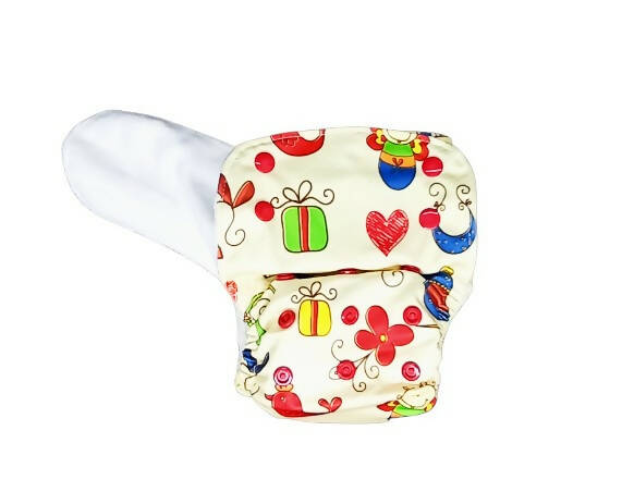Kindermum Nano Aio Cloth Diaper With 2 Organic Cotton Inserts- Baby Doodle For Kids - Distacart
