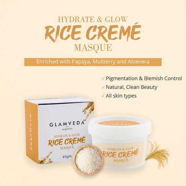 Glamveda Hydrate & Glow Rice Creme' Masque