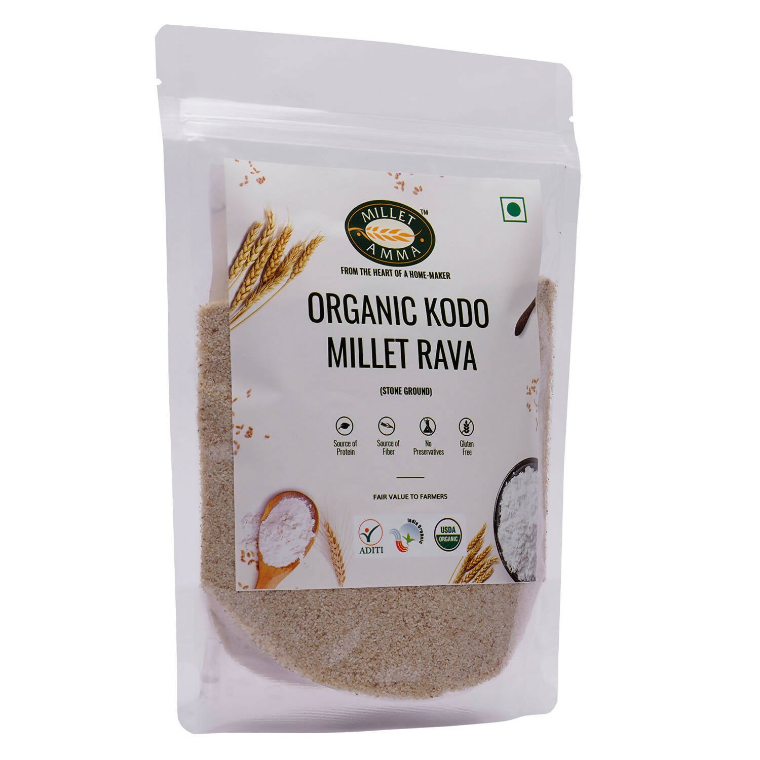 Millet Amma Organic Kodo Millet Rava - Distacart