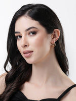 Thumbnail for NVR Women Gold-Toned Circular Hoop Earrings - Distacart