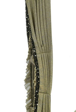 Thumbnail for Olive Green And Black Ruffled With Blouse Ready To Wear Saree