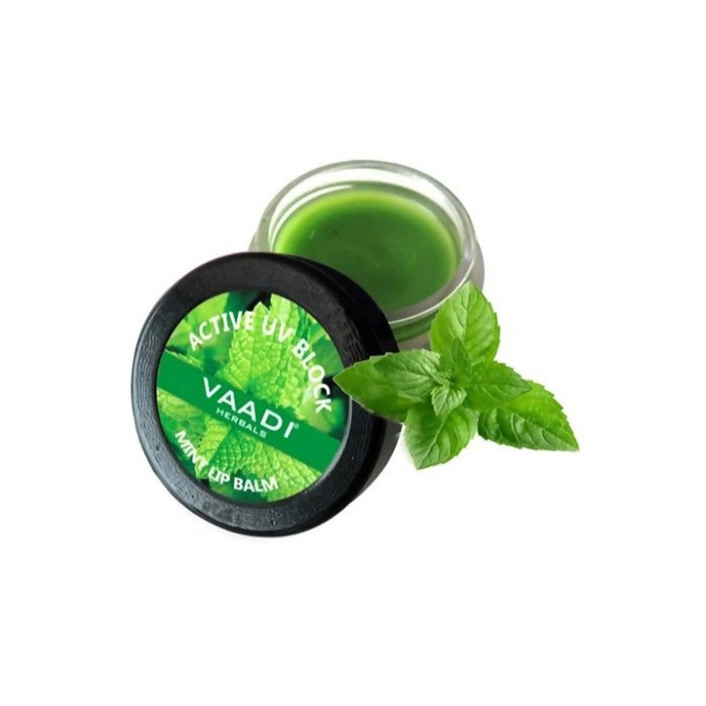 Vaadi Herbals Mint Lip Balm Active UV Block - Distacart