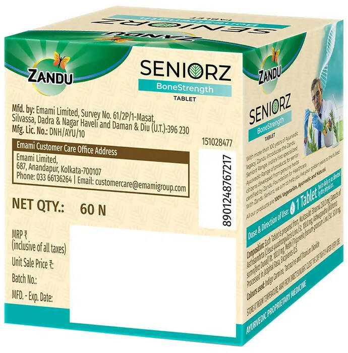 Zandu Seniorz Bone Strength CalC Plus Tablets - Distacart